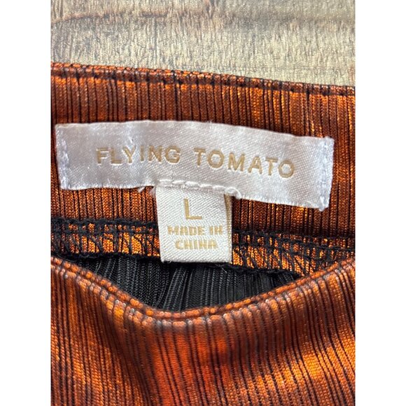 Flying Tomato Womens Pleated Metallic Maxi Skirt L - Picture 4 of 7